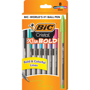 Image of BIC CRISTAL XTRA BOLD 8 PK BALLPOINT PENS