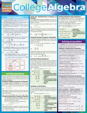 Image of COLLEGE ALGEBRA QuickStudy Barchart
